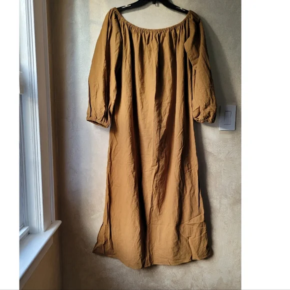 OZMA ANA DRESS IN OCHRE - Picture 5 of 6